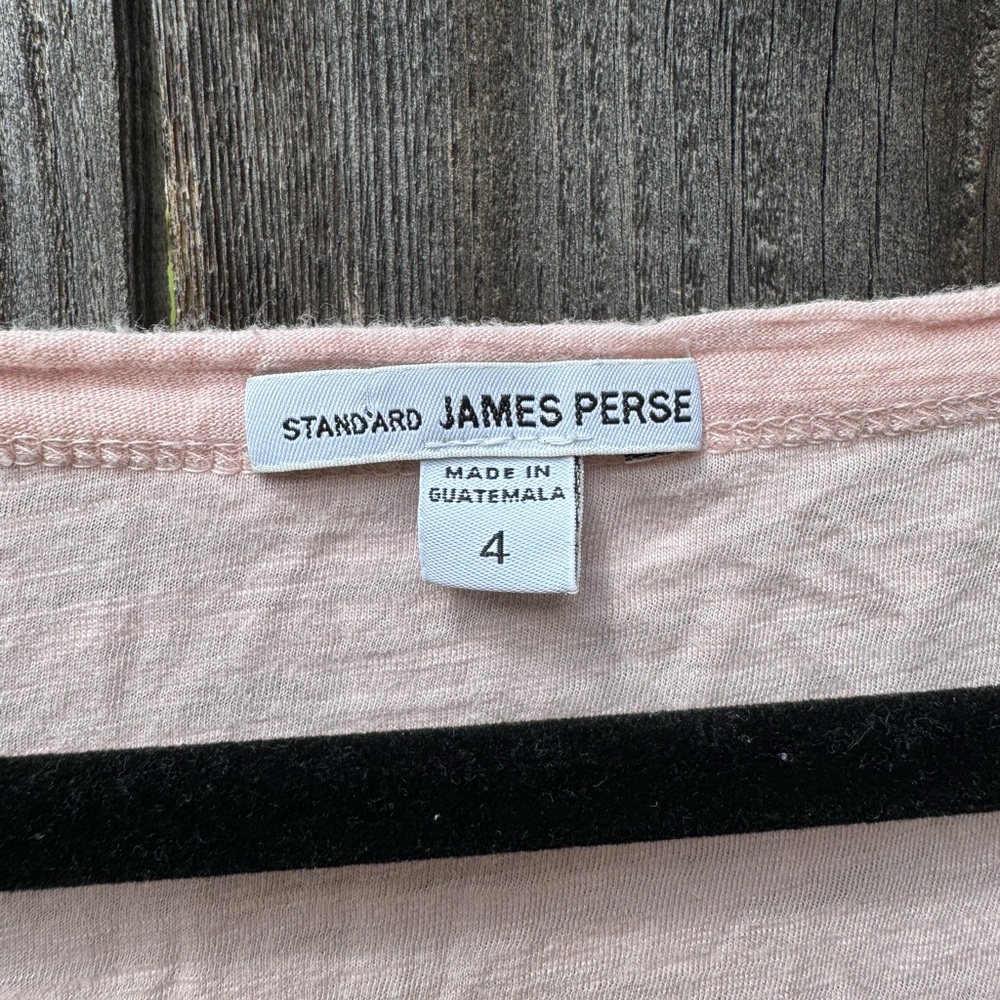 James Perse Pink Cap Sleeve Scoop Neck Slub Tee, Short Sleeve size 4/women’s XL - Picture 3 of 4